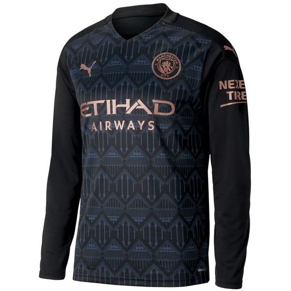 Tailandia Camiseta Manchester City 2ª ML 2020-2021 Negro